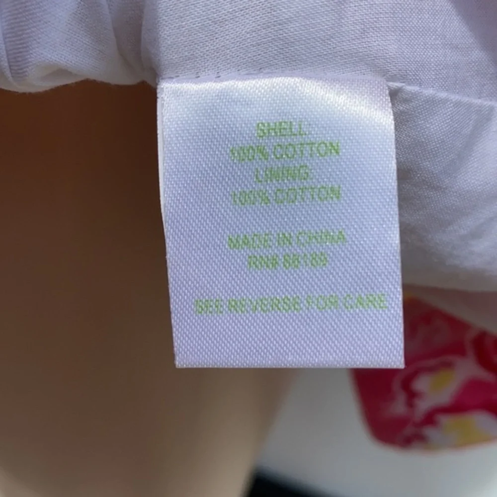 Lilly Pulitzer Strapless Fit & Flare Dress Pink Yellow Floral Size 2 - Picture 9 of 12